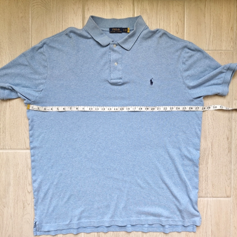 Polo Ralph Lauren Men's Light Blue Short Sleeved Cotton Polo Shirt - Size XLT - Picture 5 of 9